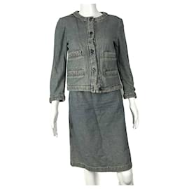 Chanel-Chanel - vintage 01P Washed Denim Jacket & Skirt Set-Multiple colors