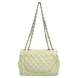 Chanel-Chanel - Classic Flap -Silver Tone CC Turnlock Crossbody-Blanc,Écru