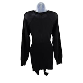 Chanel-Chanel - 2016 Fall/Winter 2 16K Cashmere Silk Tie Waist Pullover Sweater-Black