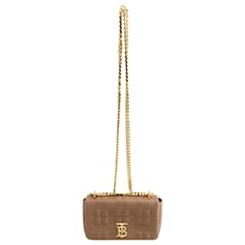Burberry-Burberry Lola Quilted Crossbody Bag in Beige Calfskin Leather-Beige