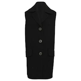 Marni-Marni Long Vest in Black Cotton Wool-Black