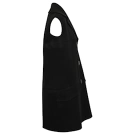 Marni-Marni Long Vest in Black Cotton Wool-Black