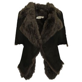Marni Fur Wintermantel aus olivgrüner Wolle Grün Olivgrün