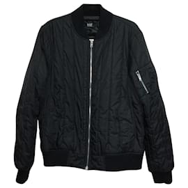 Raf Simons-Raf Simons Quilted Bomber Jacket in Navy Blue Polyamide -Blue,Navy blue
