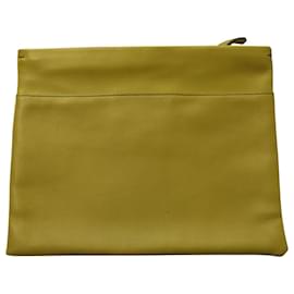 Autre Marque-Jil Sander Navy Clutch in Yellow calf leather Leather-Yellow