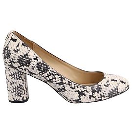 Coach Escarpins Georgina Snake Skin en Cuir Blanc Blanc