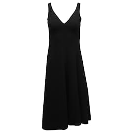 Theory-Theory V-neck Sleeveless Dress in Black Triacetate-Black