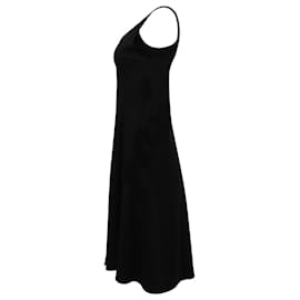 Theory-Theory V-neck Sleeveless Dress in Black Triacetate-Black