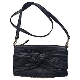 Autre Marque Julie Meuriss  Pochette Palmera Noir Doré