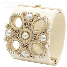 Chanel-* Chanel Bangle Coco Mark Metal/Resin Pearl White-White,Other