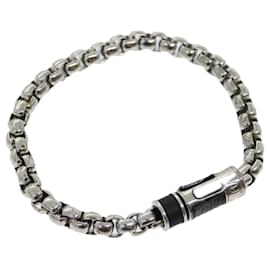 Louis Vuitton-LOUIS VUITTON Monogram Eclipse Bracelet Chain Bracelet metal Silver Auth 31032-Silvery
