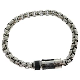 Louis Vuitton-LOUIS VUITTON Monogram Eclipse Bracelet Chaîne Bracelet métal Argent Authentique 31032-Argenté