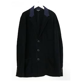 Giorgio Armani-Giorgio Armani Upton Line stretch chenille jacket-Black,Navy blue