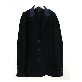 Giorgio Armani Upton Line chaqueta de chenilla elástica Negro Azul marino