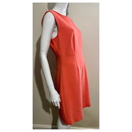 Diane Von Furstenberg-DvF Carrie Long sleeveless shift dress-Orange,Coral