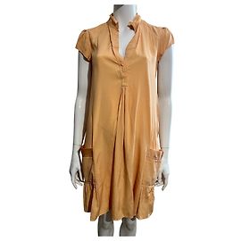Diane Von Furstenberg Abito vintage in seta pesca Lolly DvF Pesca
