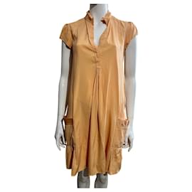 Diane Von Furstenberg-DvF vestido vintage Lolly de seda pêssego-Pescaria