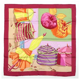 Hermès Pañuelo de seda Encantos de las playas de Normandía II Multicolor