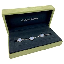Van Cleef & Arpels-Van Cleef Vintage Alhambra bracelet 5 motifs White gold Chalcedony-Silvery