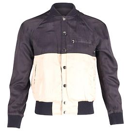 Bomber reversibile Dries Van Noten in cotone blu navy e bianco Multicolore