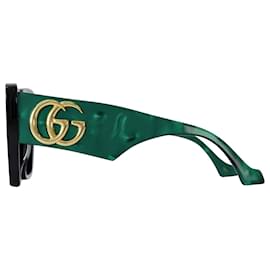 Gucci-Sunglasses in Black/Green Acetate-Green