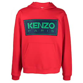 Kenzo-Kenzo Sweat à capuche rouge Paris-Red