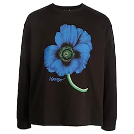 Kenzo-Kenzo Poppy Long Sleeve T Shirt-Black