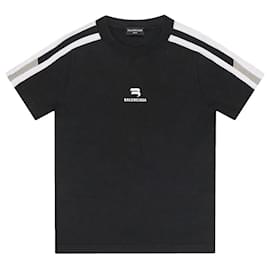 Balenciaga-Balenciaga Logo-embroidered stretch-cotton T-shirt-Black