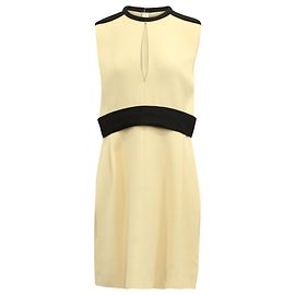 Chloé Vestido Keyhole sem mangas dois tons Chloe em viscose bege Marrom Bege