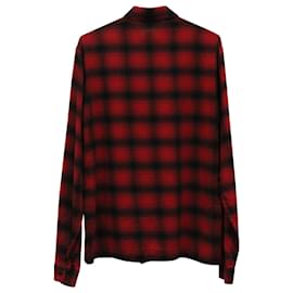 Sandro-Sandro Paris Flannel Plaid Shirt in Red Cotton-Red