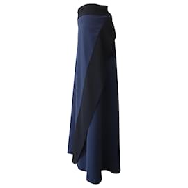 Diane Von Furstenberg-Diane Von Furstenberg Wrap Maxi Skirt in Navy Blue Triacetate-Blue,Navy blue