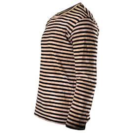 Autre Marque-Comme Des Garcons Striped Long Sleeve T-shirt in Brown and Black Cotton-Other