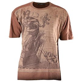 Dolce & Gabbana T-shirt a maniche corte con stampa romana in cotone marrone Altro