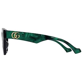 Gucci-Sunglasses in Black/Green Acetate-Black