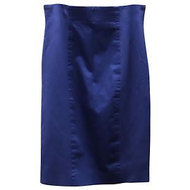 FALDA LAPIZ ESCADA Cupro Azul Azul