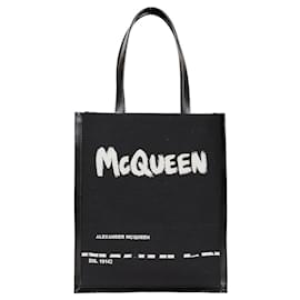 Alexander Mcqueen-Alexander McQueen - Cabas noir en jacquard imprimé-Black