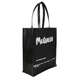 Alexander Mcqueen-Alexander McQueen Black Printed Jacquard Tote Bag-Black