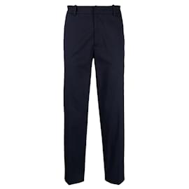 Moncler-Moncler - Cotton poplin trousers-Blue