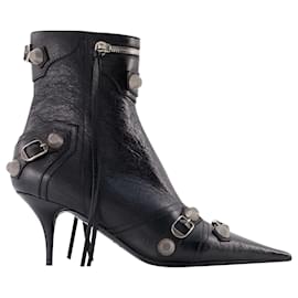 Balenciaga-Cagole Bootie M70   in black leather-Black