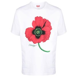 Camiseta extragrande Kenzo con estampado de amapolas Blanco