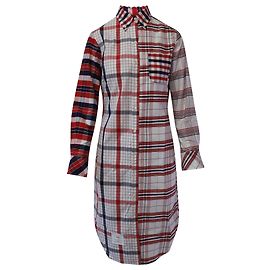 Vestido camisero de cuadros mixtos de Thom Browne en algodón multicolor Otro