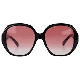 Gucci-Sunglasses in Black/Red Acetate-Black
