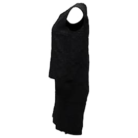 Maison Martin Margiela-Vestido recto con estampado de gofres de Maison Margiela en poliéster viscosa negro-Negro