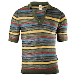 Jacquemus-Jacquemus Slim Fit Striped Knitted Polo Shirt in Multicolor Cotton-Multiple colors