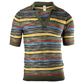 Polo Jacquemus Slim Fit de punto a rayas en algodón multicolor Multicolor