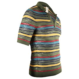 Jacquemus-Jacquemus Slim Fit Striped Knitted Polo Shirt in Multicolor Cotton-Multiple colors