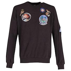 Dolce & Gabbana Pullover mit Vogelpatch aus schwarzer Baumwolle Andere