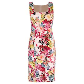 Dolce & Gabbana-Dolce & Gabbana Floral Print Bodycon Dress in Multicolor Cotton -Other
