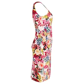 Dolce & Gabbana-Dolce & Gabbana Figurbetontes Kleid mit Blumenmuster aus mehrfarbiger Baumwolle-Andere