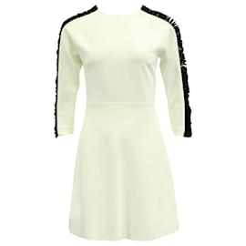 Sandro-Sandro Paris Sleeve Embellished Shift Dress in White Polyester-White